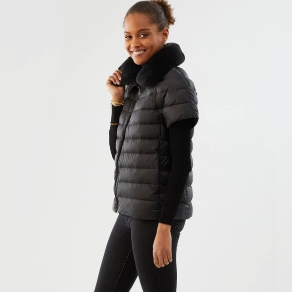 NEW!!! Martha Stewart Puffer Vest W/ Removable Faux Fur Collar,NWT - Picture 3 of 5
